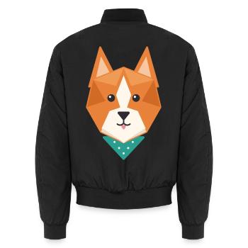 Geometrischer Fuchs - Unisex Bomberjacke - Schwarz - Hinten - AI Model Male 185 light (185cm)
