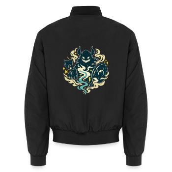 Dämonischer Krieger mit Axt - Unisex Bomberjacke - Schwarz - Hinten - AI Model Male 185 light (185cm)