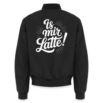 Is mir Latte egal Scheißegal Wurst Sprüche Mann - Unisex Bomberjacke - Schwarz - Hinten - AI Model Male 185 light (185cm)