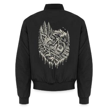 Mountainbike Downhill Trail Enduro Fahrer Geschenk - Unisex Bomberjacke - Schwarz - Hinten - AI Model Male 185 light (185cm)