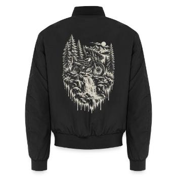 Scrambler Motorrad Biker Enduro Geschenk - Unisex Bomberjacke - Schwarz - Hinten - AI Model Male 185 light (185cm)