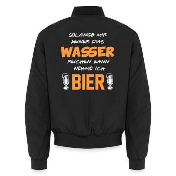 Wasser reichen Bier trinken Alkohol Sprüche - Unisex Bomberjacke - Schwarz - Hinten - AI Model Male 185 light (185cm)
