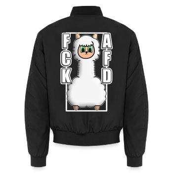 ACK AFD ALPAKA Antifa GEGEN NAZIS Protest links - Unisex Bomberjacke - Schwarz - Hinten - AI Model Male 185 light (185cm)