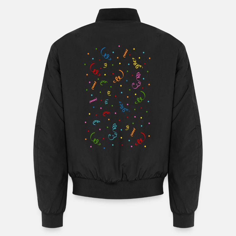 Confetti Streamers - Unisex Bomber Jacket - black
