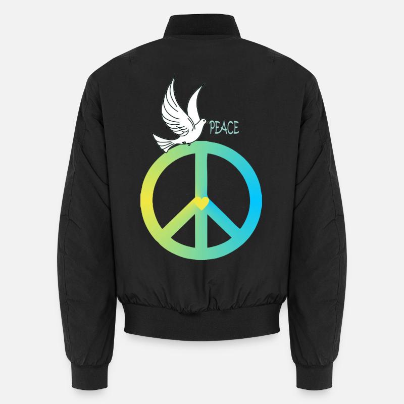 Peacezeichen Friedenstaube - Unisex Bomberjacke - Schwarz