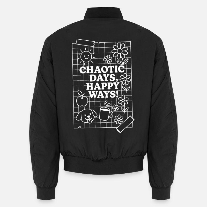 Chaotic Days (White) Unisex Bomber Jacket