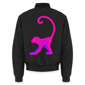 Neon Pink Monkey - Unisex Bomberjacke - Schwarz - Hinten - AI Model Male 185 light (185cm)