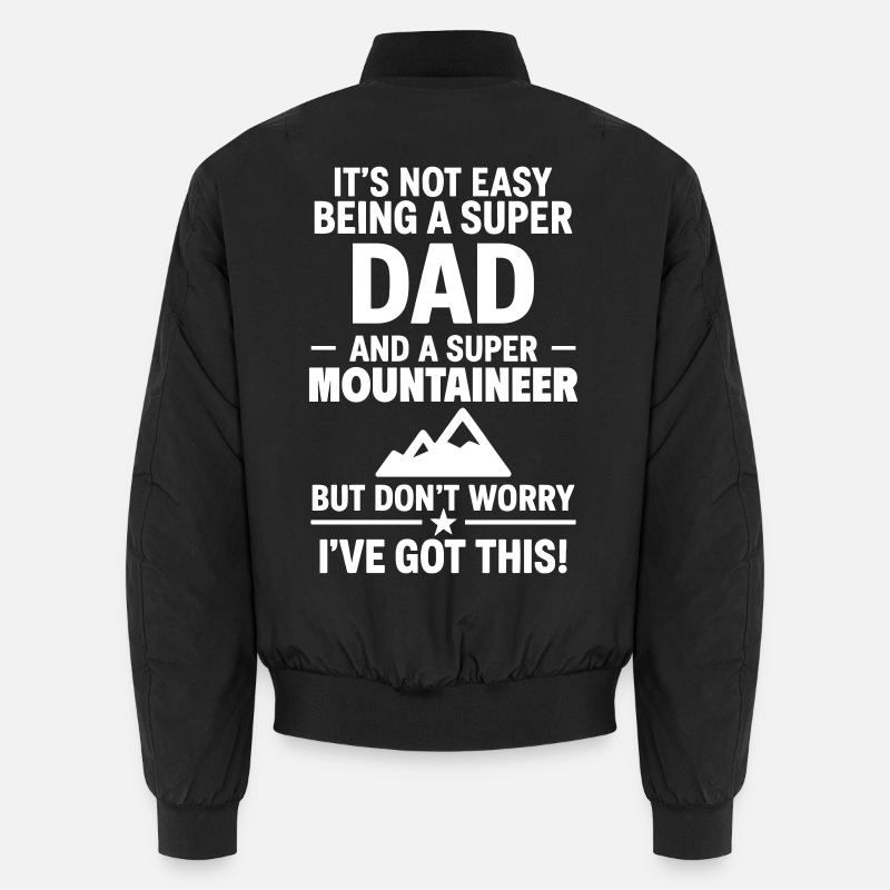 Herz + Bergsteigen – Super Dad Bergsteiger Unisex Bomberjacke