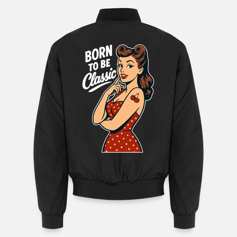 Rockabilly Pin-Up Geboren Klassisch Retro Geschenk Unisex Bomberjacke
