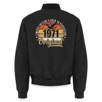 1971 Cadeau d'anniversaire 1971 Original 1971 - Bomber unisexe - noir - Dos - AI Model Male 185 light (185cm)