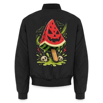 Halloween Sommer Melone - Unisex Bomberjacke - Schwarz - Hinten - AI Model Male 185 light (185cm)