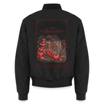 Ill Be In My Office Organic Gardening - Unisex Bomber Jacket - black - Back - AI Model Male 185 light (185cm)