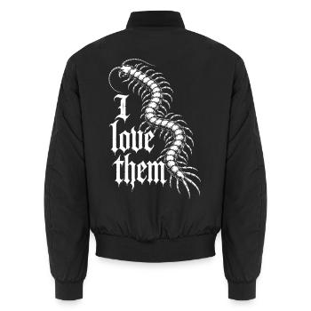 Scolopender Fan - Unisex Bomber Jacket - black - Back - AI Model Male 185 light (185cm)