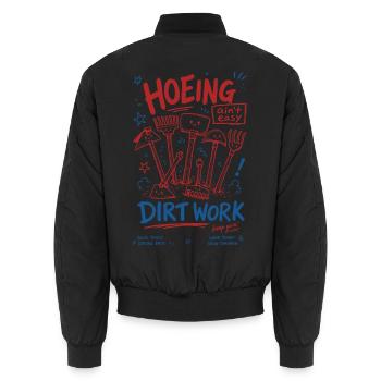 Hacken, Erdarbeit, organischer Gartenbau, - Unisex Bomberjacke - Schwarz - Hinten - AI Model Male 185 light (185cm)