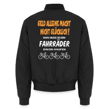 Fahrrad kaufen Fahrradfahrer Fahrradfahrerin - Unisex Bomberjacke - Schwarz - Hinten - AI Model Male 185 light (185cm)