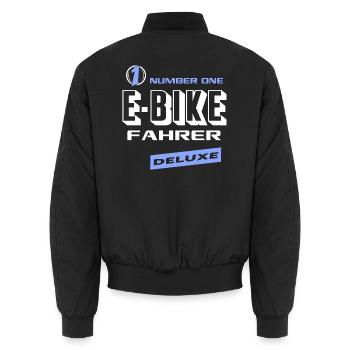 E-Biker Number One Deluxe Bester Biker Fun - Unisex Bomberjacke - Schwarz - Hinten - AI Model Male 185 light (185cm)