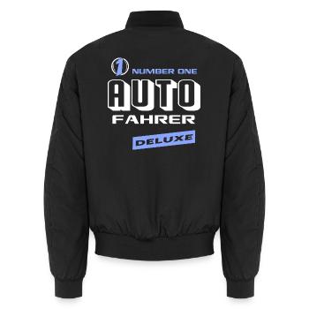 Autofahrer Number One Deluxe Bester Fahrzeuge - Unisex Bomberjacke - Schwarz - Hinten - AI Model Male 185 light (185cm)