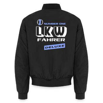 LKW Number One Deluxe Bester Lastkraftwagen - Unisex Bomberjacke - Schwarz - Hinten - AI Model Male 185 light (185cm)