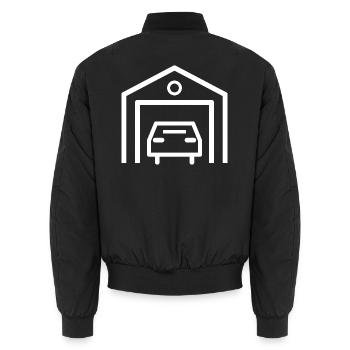 Garagenauto-Ikone Minimalist - Unisex Bomberjacke - Schwarz - Hinten - AI Model Male 185 light (185cm)