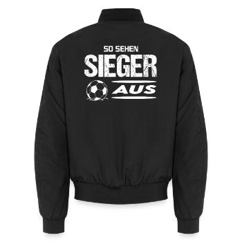 Fußball Fussball So sehen Sieger aus Sprüche Fan - Unisex Bomberjacke - Schwarz - Hinten - AI Model Male 185 light (185cm)