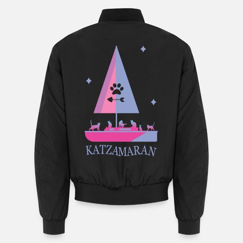 Katzamaran Boot - Unisex Bomberjacke - Schwarz