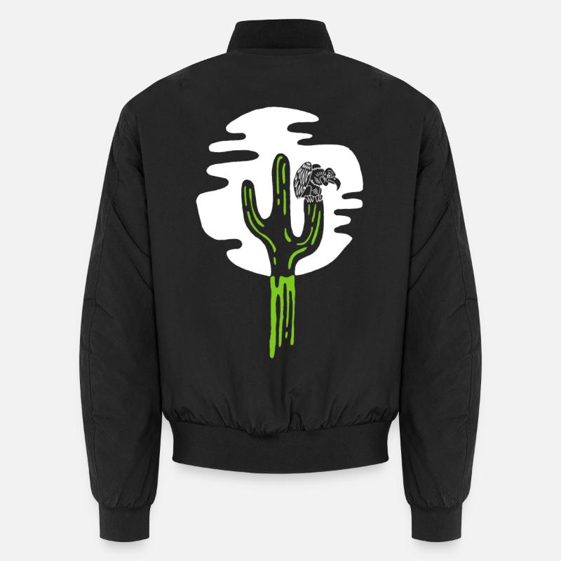 Cactus and vulture under the moon Unisex Bomber Jacket