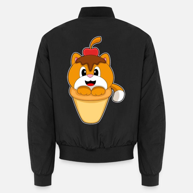 Katze Waffeleis  - Unisex Bomberjacke - Schwarz