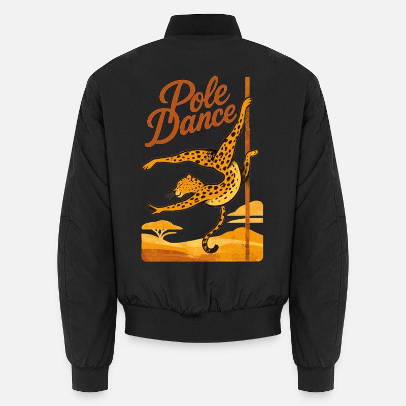 Pole Dance Leopardin Poledancerin Geschenk - Unisex Bomberjacke - Schwarz