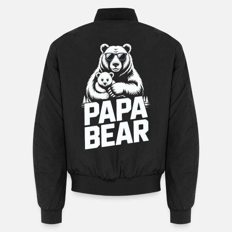 papa bear - Unisex Bomberjacke - Schwarz