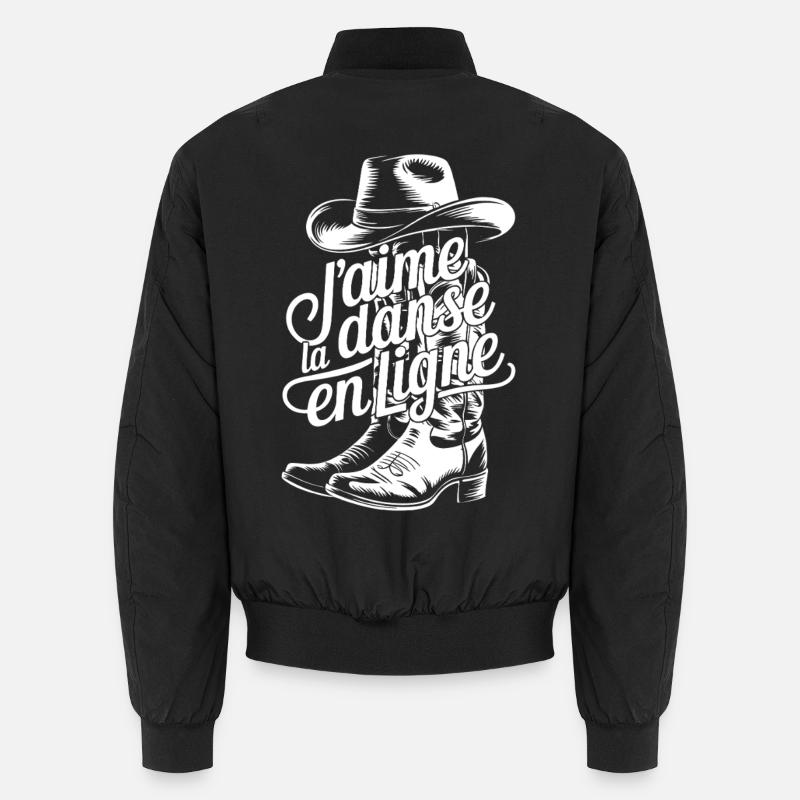 Botte Cowboy et lettrage fluide - Bomber unisexe - noir