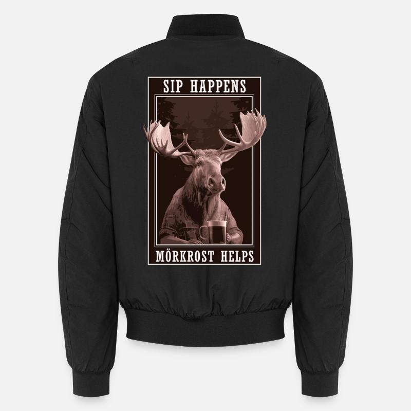 Mörkrost Kaffee Schweden Elch lustig - Unisex Bomberjacke - Schwarz