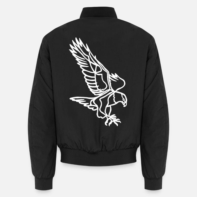 White Eagle in Flight - Unisex Bomber Jacket - black