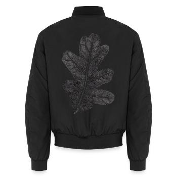 Eichenblatt / Botanik Blatt - Natur & Wald - Unisex Bomberjacke - Schwarz - Hinten - AI Model Male 185 light (185cm)