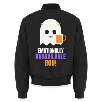 Emotionally Unavailable Boo Funny Ghost - Unisex Bomberjacke - Schwarz - Hinten - AI Model Male 185 light (185cm)
