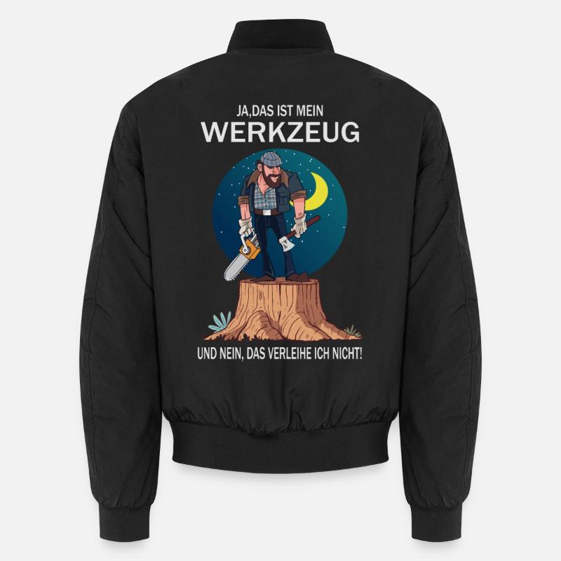 Lumberjack and his tools - Unisex Bomber Jacket - black