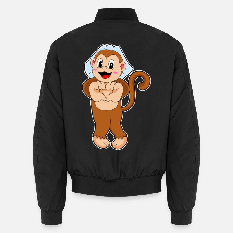 Monkey Bridal Veil Wedding - Unisex Bomber Jacket - black