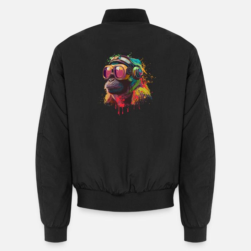 Affen-Straßenkunst - Unisex Bomberjacke - Schwarz