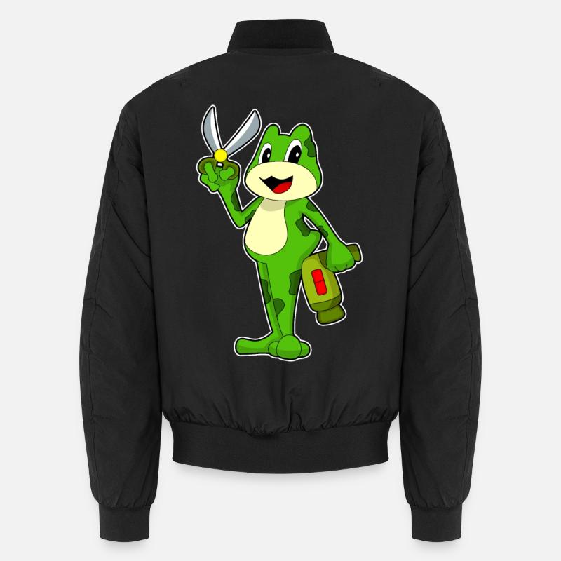 Grenouille Coiffeur Ciseaux Sèche-cheveux - Bomber unisexe - noir