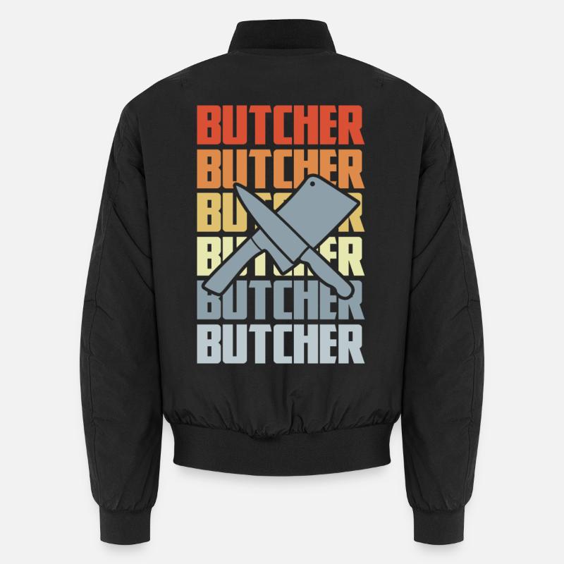 Retro Metzger - Unisex Bomberjacke - Schwarz