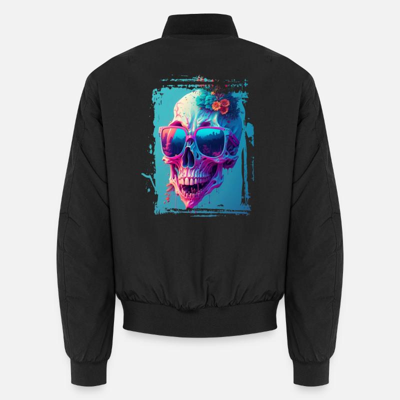 Skull lady with sunglasses Unisex Bomber Jacket