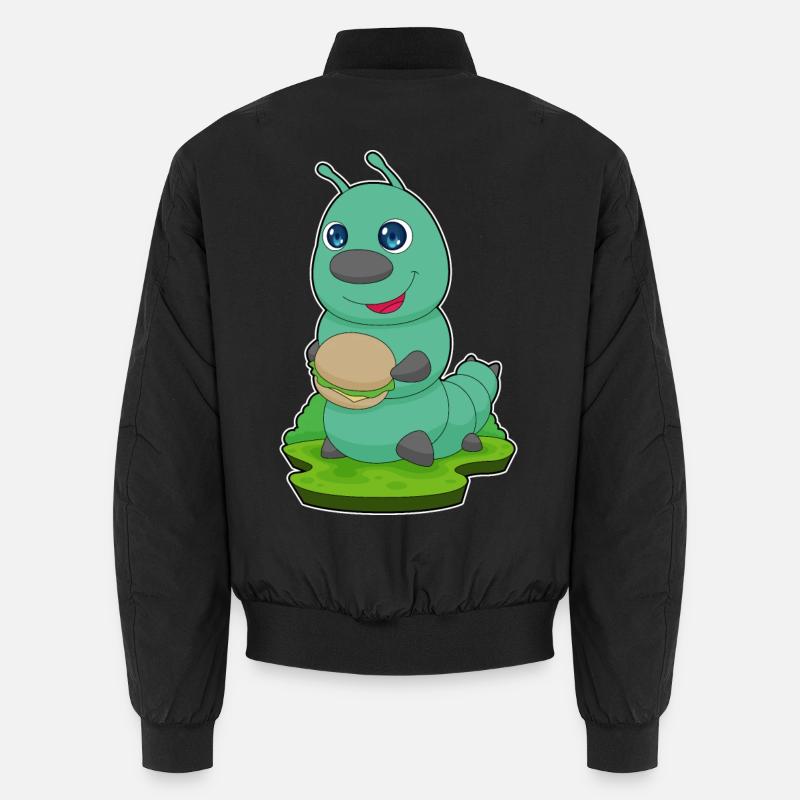 Caterpillar Cheeseburger - Unisex Bomber Jacket - black