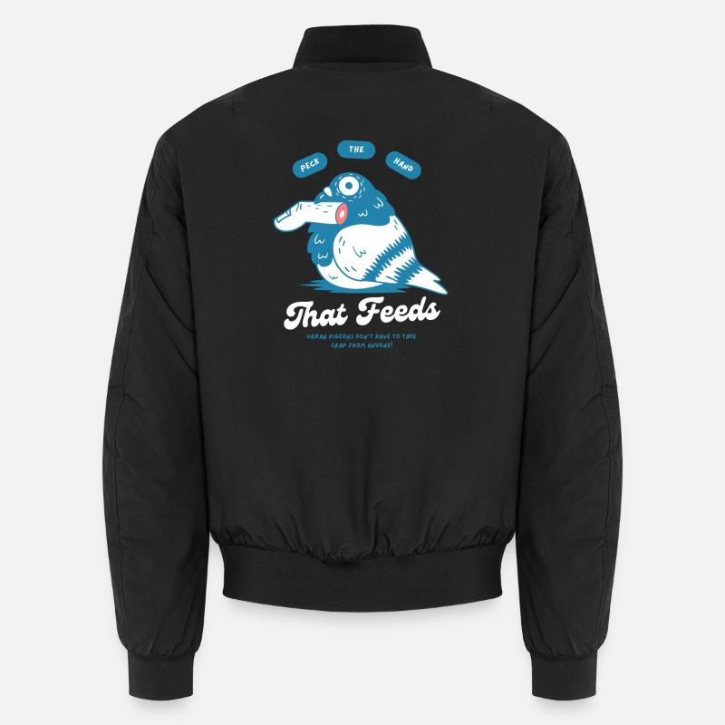 Peck the Hand That Feeds – Tauben-Design - Unisex Bomberjacke - Schwarz