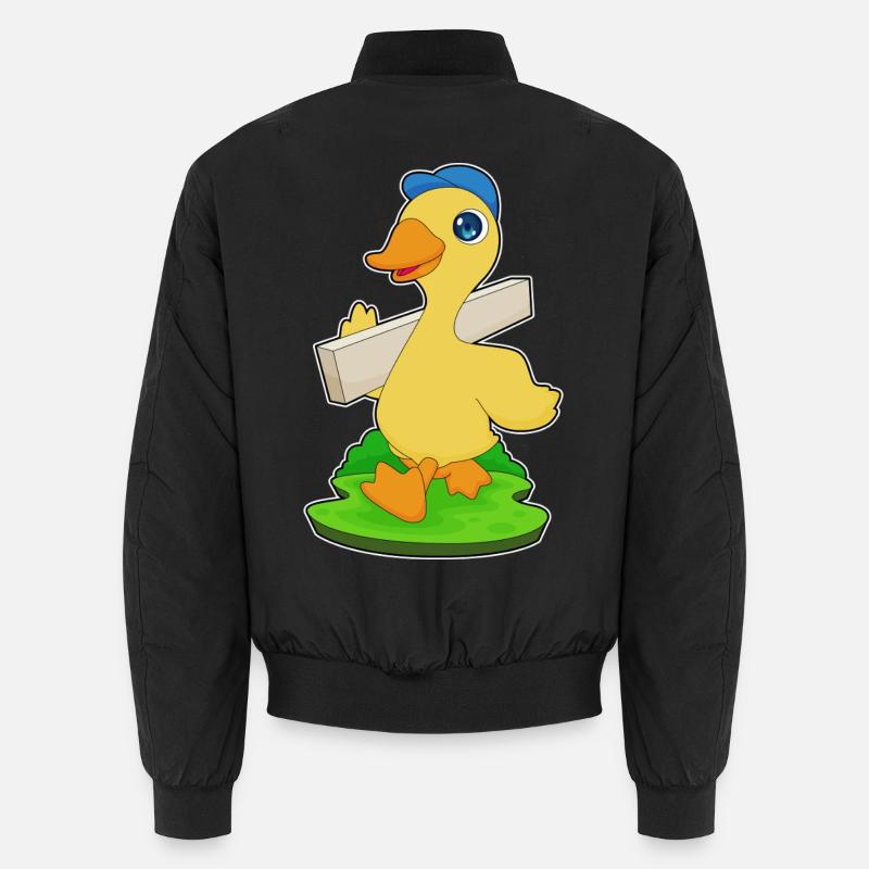 Duck wooden board Unisex Bomber Jacket