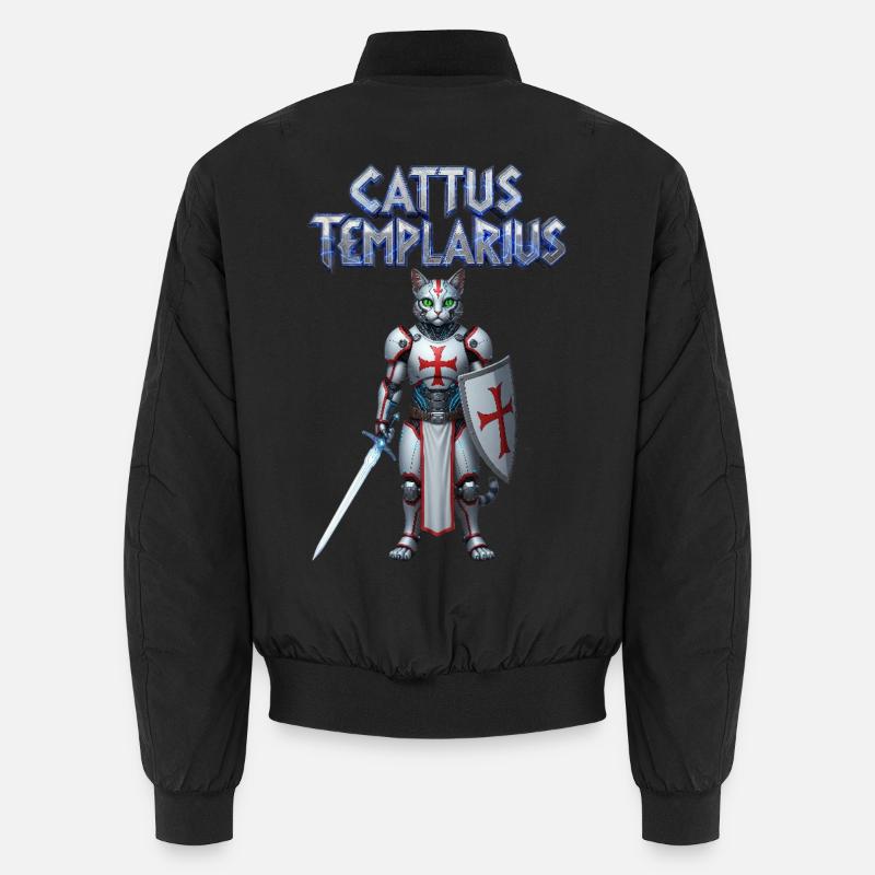Cattus Templarius Chat Chevalier - Bomber unisexe - noir