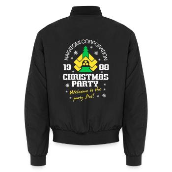 Nakatomi Christmas Party – Lustiges Film Design - Unisex Bomberjacke - Schwarz - Hinten - AI Model Male 185 light (185cm)
