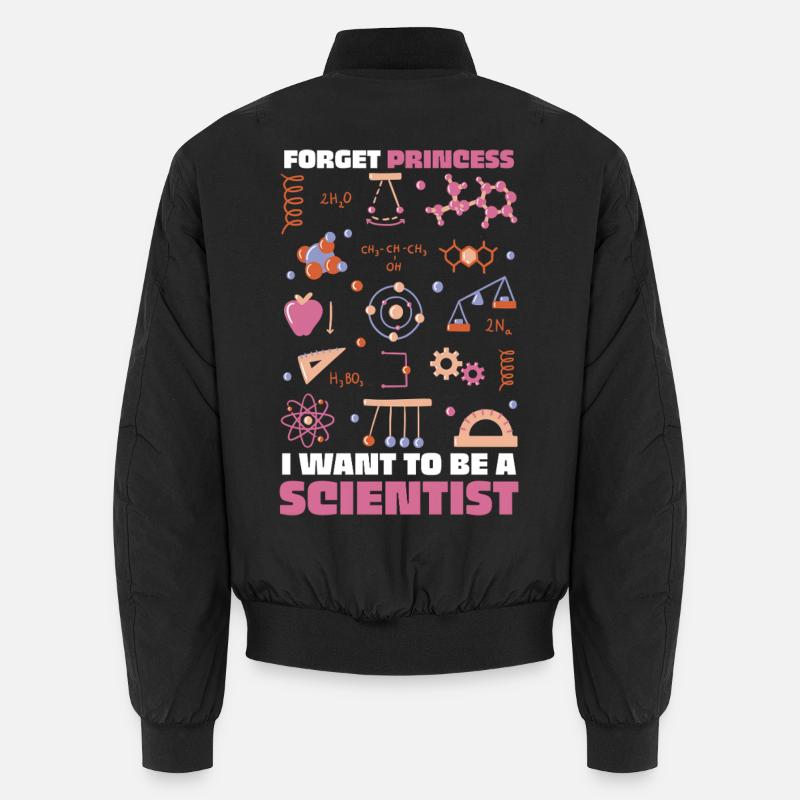 Ich will Wissenschaftler sein – bunte Doodles Unisex Bomberjacke