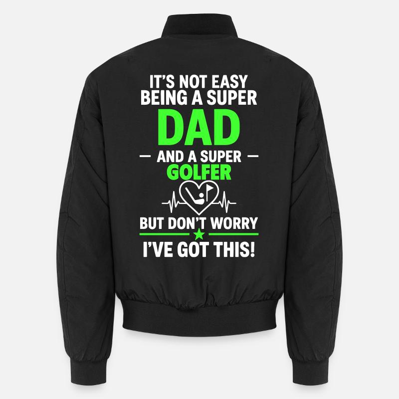Heart + Golf – Super Dad Golfer Unisex Bomber Jacket