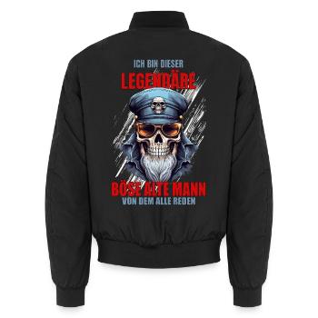 I'm this Legendary Evil Old Man - Unisex Bomber Jacket - black - Back - AI Model Male 185 light (185cm)