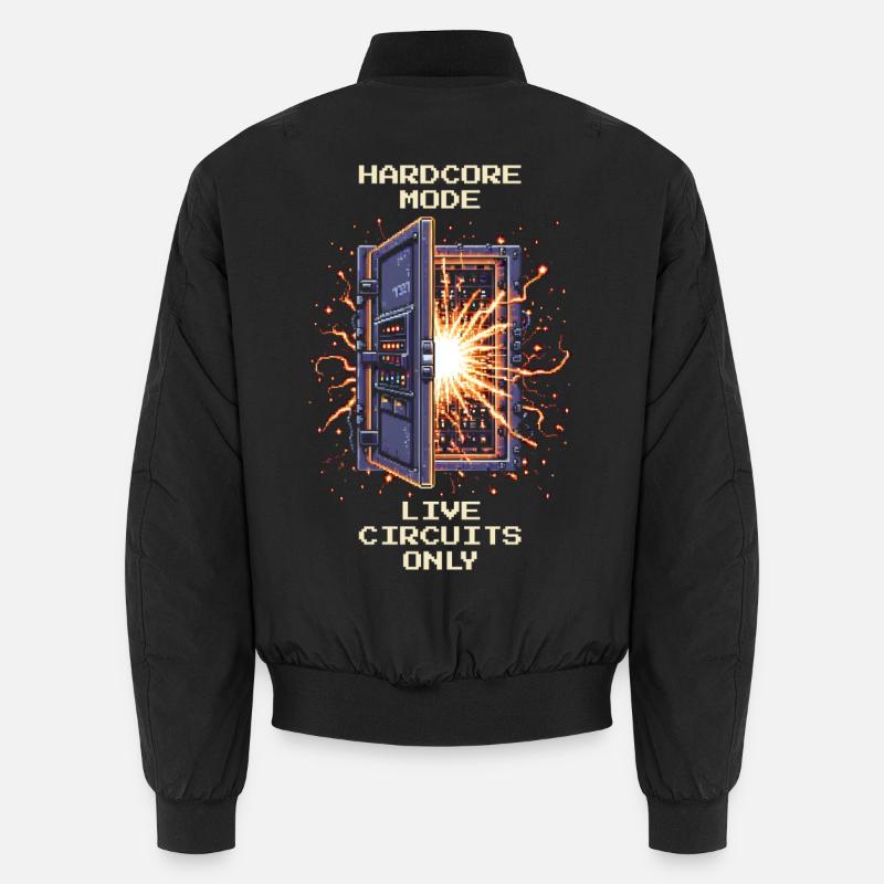 Hardcore: Nur unter Spannung | Elektriker Unisex Bomberjacke
