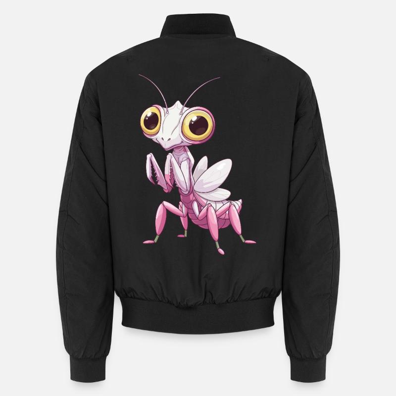 Cute orchid mantis with big eyes Unisex Bomber Jacket